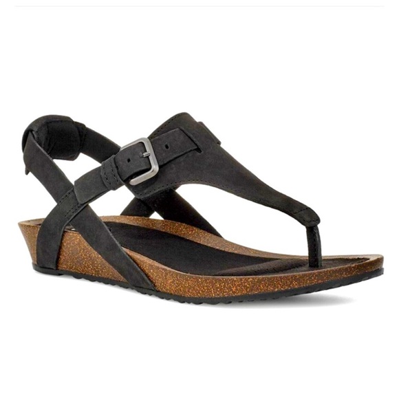 Teva Shoes - TEVA Mahonia 3-Point Cork Wedge Suede Leather Sandal Shoe
